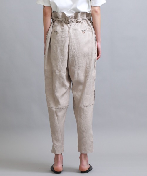 PONTI(ポンティ)の「【PONTI(ポンティ)】リネンポプリンワイドパンツ(その他パンツ・レディース・ベージュ/ネイビー・1)」の3枚目の写真