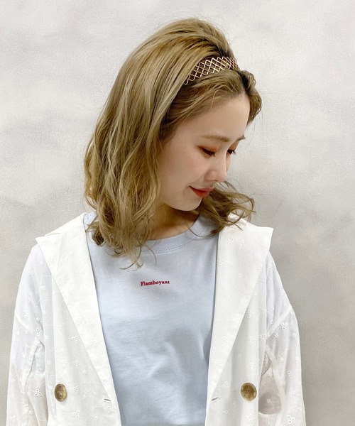 one after another NICE CLAUP（ワンアフターアナザーナイスクラップ）の「あみあみカチューシャ（カチューシャ・レディース・ゴールド・FREE）」の2枚目の写真