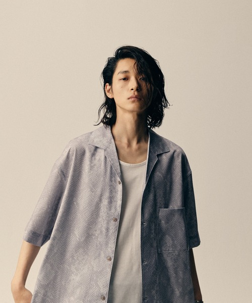PYTHON DRAPE OPEN COLLAR SHIRT（シャツ/ブラウス）｜WYM LIDNM