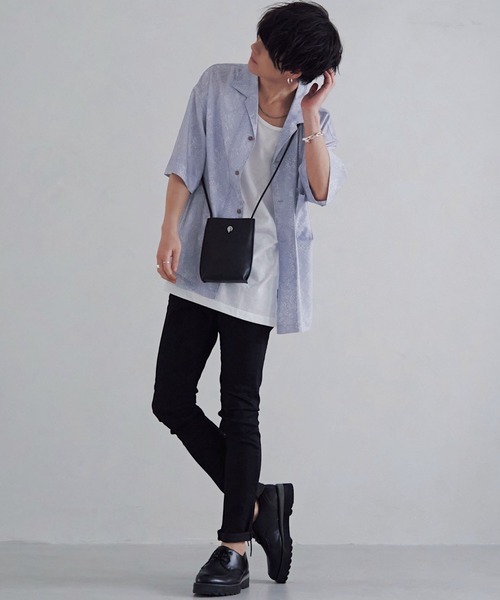 WYM LIDNM(ウィム バイ リドム)の「PYTHON DRAPE OPEN COLLAR SHIRT(シャツ/ブラウス・メンズ・グレー系その他/ブラウン系その他/グレー系その他2/ブラウン系その他2・M/L/S)」の16枚目の写真