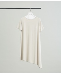 【Luomu】ハイツイストオーガニックコットン天竺 アシンメトリーTシャツチュニック