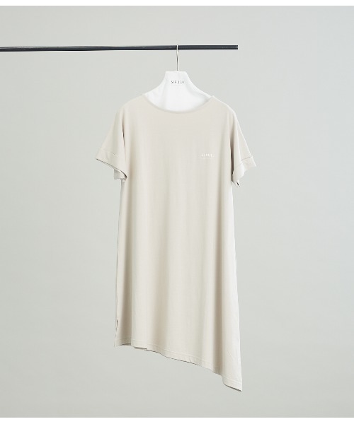 SIPULI(シプリ)の「【Luomu】ハイツイストオーガニックコットン天竺 アシンメトリーTシャツチュニック(チュニック・レディース・モスグリーン/アイボリー/ピンク・2)」の3枚目の写真