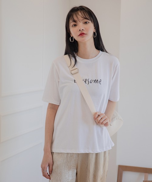 UNE MANSION(ユヌマンション)の「lovesomeデザインプリントTシャツ(Tシャツ/カットソー)」|ホワイト