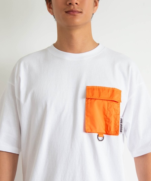#Re:room（リルーム）の「ナイロンポケットビッグTシャツ（Tシャツ/カットソー・メンズ・ブラック/ネイビー/ホワイト・SMALL/MEDIUM）」の11枚目の写真