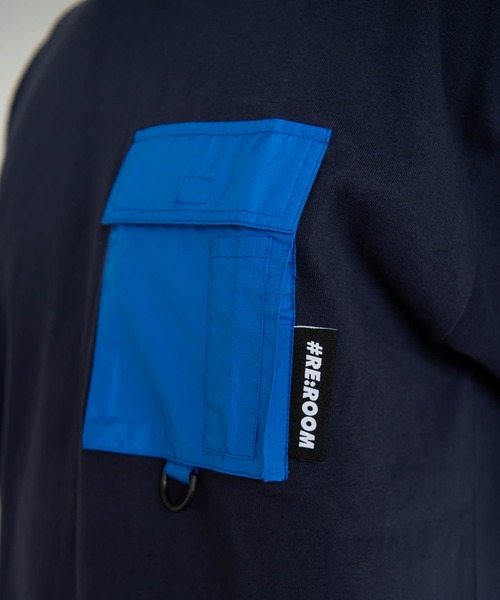 #Re:room（リルーム）の「ナイロンポケットビッグTシャツ（Tシャツ/カットソー・メンズ・ブラック/ネイビー/ホワイト・SMALL/MEDIUM）」の12枚目の写真