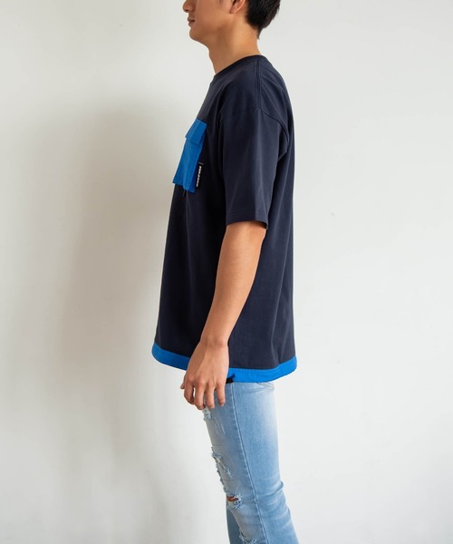#Re:room（リルーム）の「ナイロンポケットビッグTシャツ（Tシャツ/カットソー・メンズ・ブラック/ネイビー/ホワイト・SMALL/MEDIUM）」の8枚目の写真