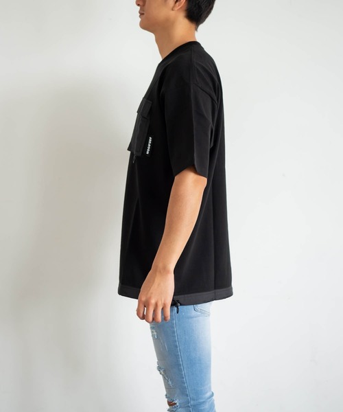 #Re:room（リルーム）の「ナイロンポケットビッグTシャツ（Tシャツ/カットソー・メンズ・ブラック/ネイビー/ホワイト・SMALL/MEDIUM）」の6枚目の写真