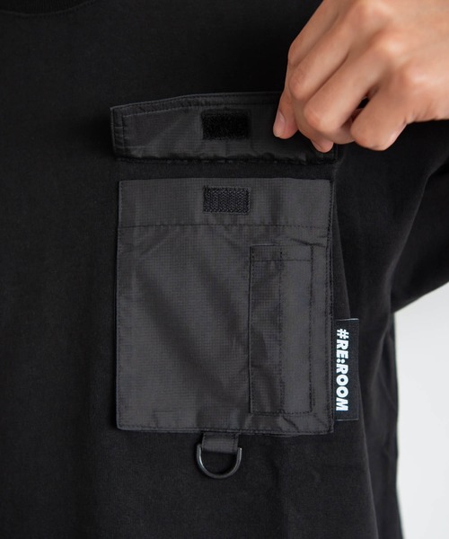 #Re:room（リルーム）の「ナイロンポケットビッグTシャツ（Tシャツ/カットソー・メンズ・ブラック/ネイビー/ホワイト・SMALL/MEDIUM）」の13枚目の写真