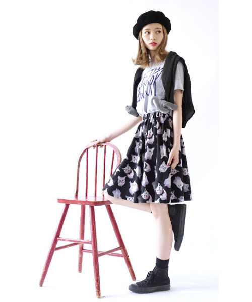 zootie(ズーティー)の「【丈が選べる】ねこ・ネコ・猫・CATスカート(スカート・レディース・ブラック系その他/ブラック系その他2/ベージュ系その他・フリー/フリー(M))」の9枚目の写真