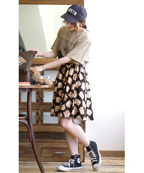 zootie(ズーティー)の「【丈が選べる】ねこ・ネコ・猫・CATスカート(スカート・レディース・ブラック系その他/ブラック系その他2/ベージュ系その他・フリー/フリー(M))」の14枚目の写真