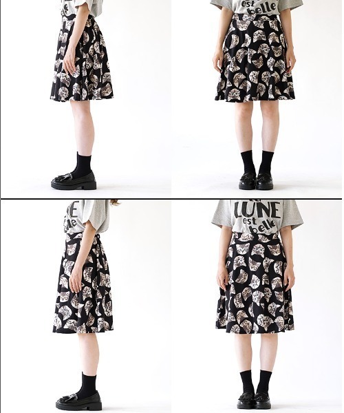 zootie(ズーティー)の「【丈が選べる】ねこ・ネコ・猫・CATスカート(スカート・レディース・ブラック系その他/ブラック系その他2/ベージュ系その他・フリー/フリー(M))」の18枚目の写真