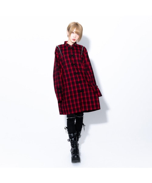 廃盤美品✨REFLEM レフレム ショルダーZIP総柄チャイナシャツ ブラック REFLEM（レフレム）の「『REFLEM/レフレム』ショルダーZIP