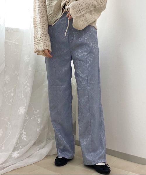 apres jour（アプレジュール）の「ジャガードパンツ【ZOZOTOWN限定アイテム】（その他パンツ・レディース・ダークブラウン/ブルー/ベージュ・MEDIUM/X-LARGE/X-SMALL/SMALL）」の3枚目の写真