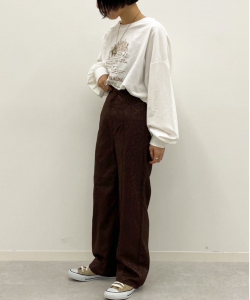 apres jour（アプレジュール）の「ジャガードパンツ【ZOZOTOWN限定アイテム】（その他パンツ・レディース・ダークブラウン/ブルー/ベージュ・MEDIUM/X-LARGE/X-SMALL/SMALL）」の5枚目の写真