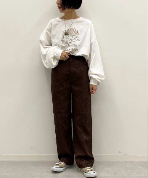 apres jour（アプレジュール）の「ジャガードパンツ【ZOZOTOWN限定アイテム】（その他パンツ・レディース・ダークブラウン/ブルー/ベージュ・MEDIUM/X-LARGE/X-SMALL/SMALL）」の6枚目の写真