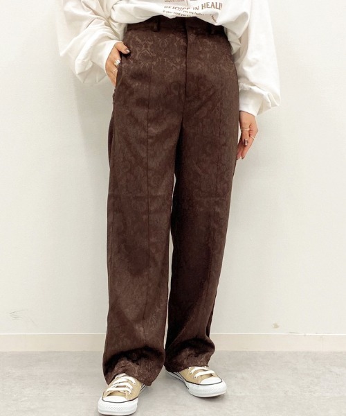 apres jour（アプレジュール）の「ジャガードパンツ【ZOZOTOWN限定アイテム】（その他パンツ・レディース・ダークブラウン/ブルー/ベージュ・MEDIUM/X-LARGE/X-SMALL/SMALL）」の4枚目の写真