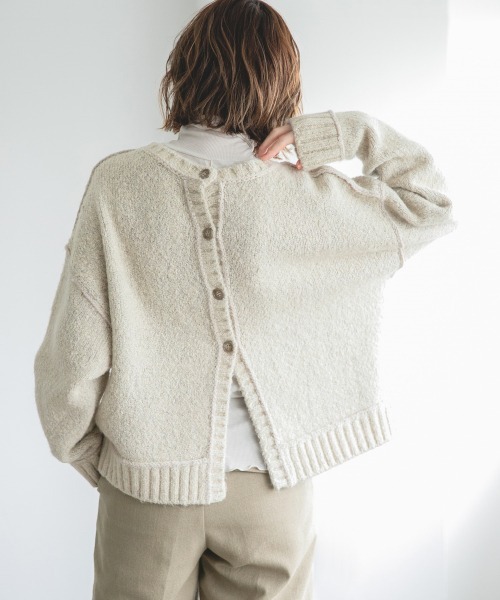 A part by（アパートバイ）の「3GMIX2WAYニットPO　923269（ニット/セーター・レディース・グレー/アイボリー/ライトブラウン・FREE）」の2枚目の写真