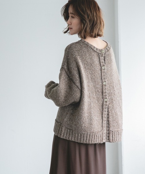 A part by（アパートバイ）の「3GMIX2WAYニットPO　923269（ニット/セーター・レディース・グレー/アイボリー/ライトブラウン・FREE）」の3枚目の写真