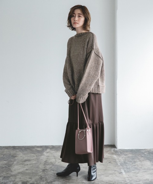 A part by（アパートバイ）の「3GMIX2WAYニットPO　923269（ニット/セーター・レディース・グレー/アイボリー/ライトブラウン・FREE）」の7枚目の写真