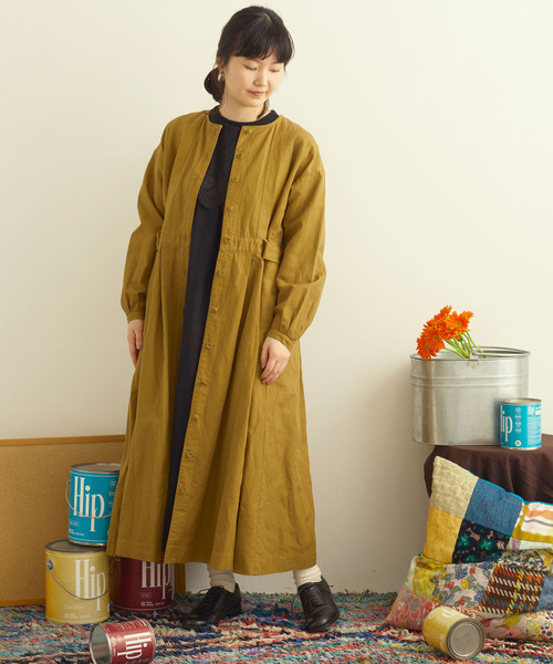 l'atelier du savon コットンリネンキャンバス　コートワンピース l'atelier du savon（アトリエドサボン）の「○コットンリネン