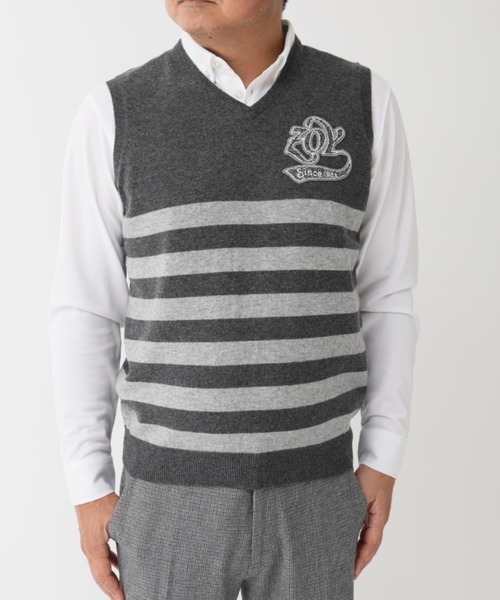 ZOY(ゾーイ)の「《ZOY》MENS HESTIA ニットベスト(ベスト・メンズ・チャコールグレー/グリーン系その他・1/2/3)」の2枚目の写真