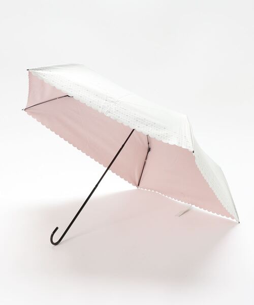 estaa(エスタ)の「BEAUTY SHIELD 晴雨兼用折りたたみ日傘 ドットハート(折りたたみ傘)」|ホワイト
