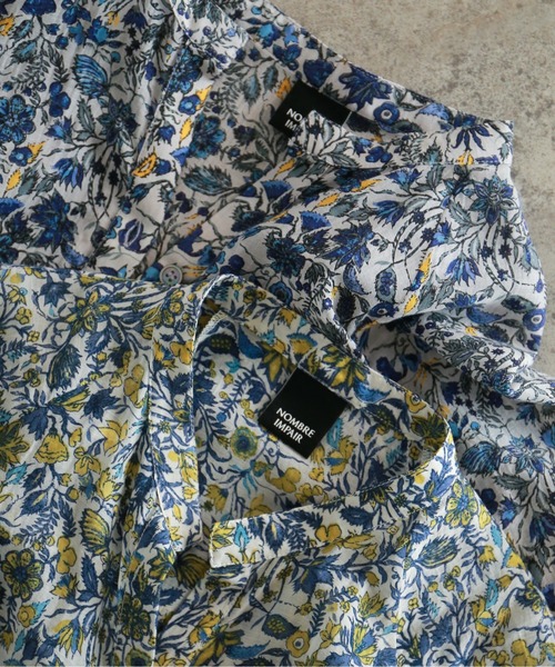美品 NOMBRE IMPAIR パープルフラワーPT　5分袖ワンピース NOMBRE IMPAIR（ノンブルアンペール）の「パープルフラワーPT 5
