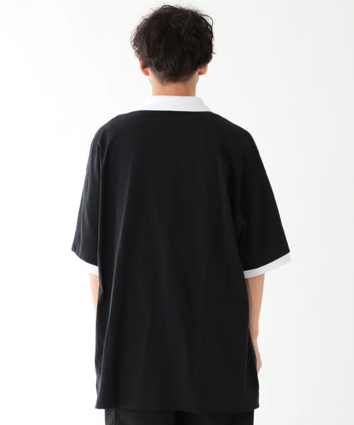 FRED PERRY（フレッドペリー）の「FRED PERRY × BEAMS / 別注 Over Size Polo Shirts（ポロシャツ・メンズ・ネイビー/ブラック・LARGE/SMALL/MEDIUM/X-LARGE）」の9枚目の写真