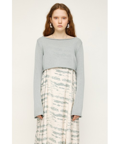 SLY（スライ）の「SPRING CROPPED KNIT クロップド ニット（ニット/セーター・レディース・ライトブルー/ブラック/アイボリー・FREE）」の20枚目の写真