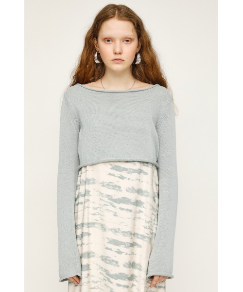 SLY（スライ）の「SPRING CROPPED KNIT クロップド ニット（ニット/セーター・レディース・ライトブルー/ブラック/アイボリー・FREE）」の22枚目の写真