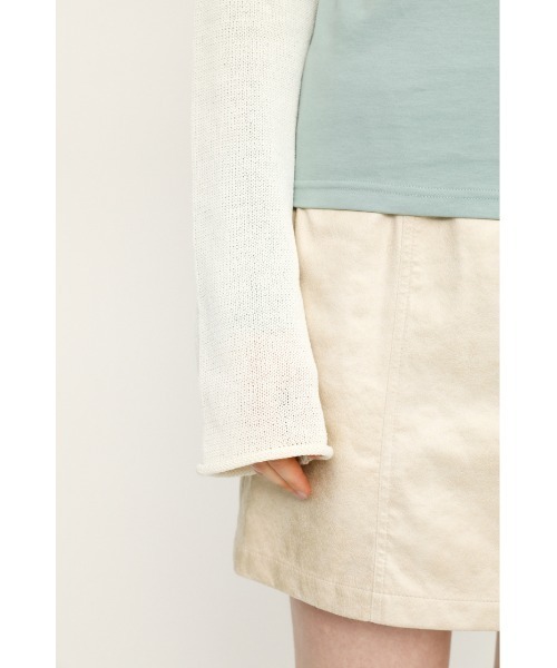 SLY（スライ）の「SPRING CROPPED KNIT クロップド ニット（ニット/セーター・レディース・ライトブルー/ブラック/アイボリー・FREE）」の10枚目の写真