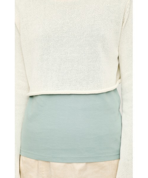SLY（スライ）の「SPRING CROPPED KNIT クロップド ニット（ニット/セーター・レディース・ライトブルー/ブラック/アイボリー・FREE）」の11枚目の写真