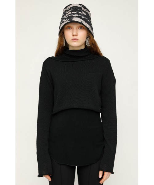 SLY（スライ）の「SPRING CROPPED KNIT クロップド ニット（ニット/セーター・レディース・ライトブルー/ブラック/アイボリー・FREE）」の14枚目の写真