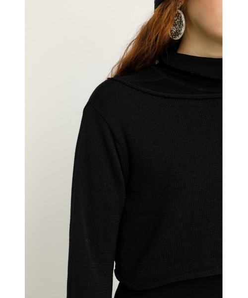 SLY（スライ）の「SPRING CROPPED KNIT クロップド ニット（ニット/セーター・レディース・ライトブルー/ブラック/アイボリー・FREE）」の18枚目の写真