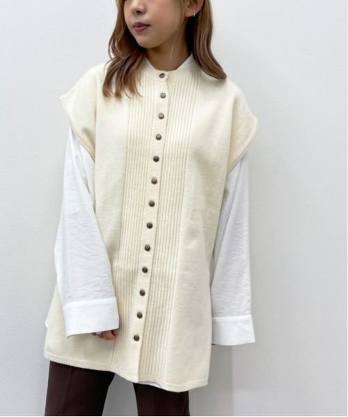 apres jour mignon（アプレジュールミニョン）の「ピンタックニットベスト【ZOZOTOWN限定アイテム】（ベスト・レディース・モカ/アイボリー/ライトベージュ・フリー/X-LARGE）」の12枚目の写真