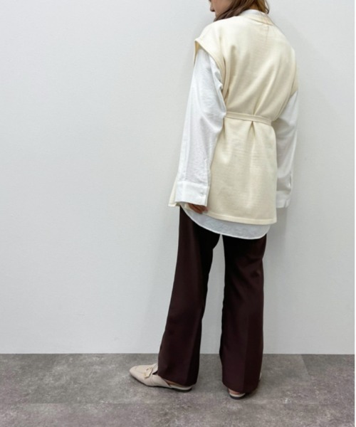 apres jour mignon（アプレジュールミニョン）の「ピンタックニットベスト【ZOZOTOWN限定アイテム】（ベスト・レディース・モカ/アイボリー/ライトベージュ・フリー/X-LARGE）」の21枚目の写真