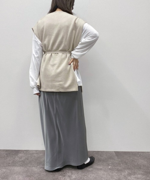 apres jour mignon（アプレジュールミニョン）の「ピンタックニットベスト【ZOZOTOWN限定アイテム】（ベスト・レディース・モカ/アイボリー/ライトベージュ・フリー/X-LARGE）」の15枚目の写真