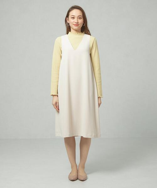 closet story（クローゼットストーリー）の「＜closet story＞□ジョーゼット Aライン ジャンパースカート -手洗い可能-（ジャンパースカート・レディース・ブラック/ナチュラル・FREE）」の9枚目の写真