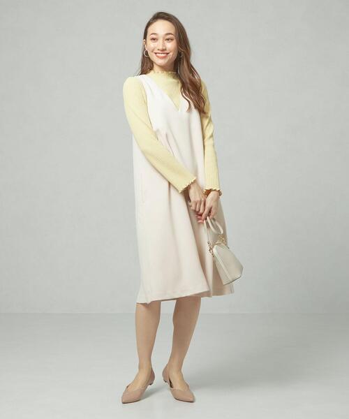 closet story（クローゼットストーリー）の「＜closet story＞□ジョーゼット Aライン ジャンパースカート -手洗い可能-（ジャンパースカート・レディース・ブラック/ナチュラル・FREE）」の3枚目の写真