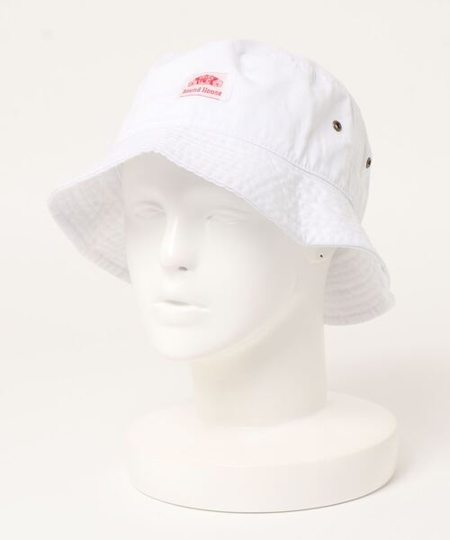 ROUND HOUSE（ラウンドハウス）の「【ROUND HOUSE / ラウンドハウス】タグデザイン バケットハット（ハット・メンズ・ホワイト/ブラック・ONESIZE）」の4枚目の写真