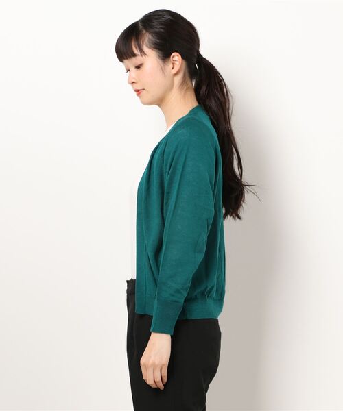 zootie（ズーティー）の「【涼しく羽織る、大人カーディガン】 コットンリネン ショートトッパー カーディガン（カーディガン/ボレロ・レディース・マジェンタ/グリーン/ブラック/オートミール/ターコイズブルー/マスタード/パープル/ロイヤルブルー/レッド/オレンジ・M）」の20枚目の写真