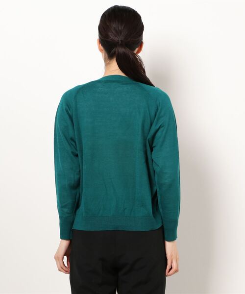 zootie（ズーティー）の「【涼しく羽織る、大人カーディガン】 コットンリネン ショートトッパー カーディガン（カーディガン/ボレロ・レディース・マジェンタ/グリーン/ブラック/オートミール/ターコイズブルー/マスタード/パープル/ロイヤルブルー/レッド/オレンジ・M）」の12枚目の写真