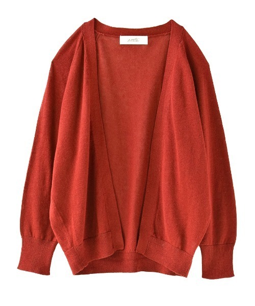 zootie（ズーティー）の「【涼しく羽織る、大人カーディガン】 コットンリネン ショートトッパー カーディガン（カーディガン/ボレロ・レディース・マジェンタ/グリーン/ブラック/オートミール/ターコイズブルー/マスタード/パープル/ロイヤルブルー/レッド/オレンジ・M）」の21枚目の写真