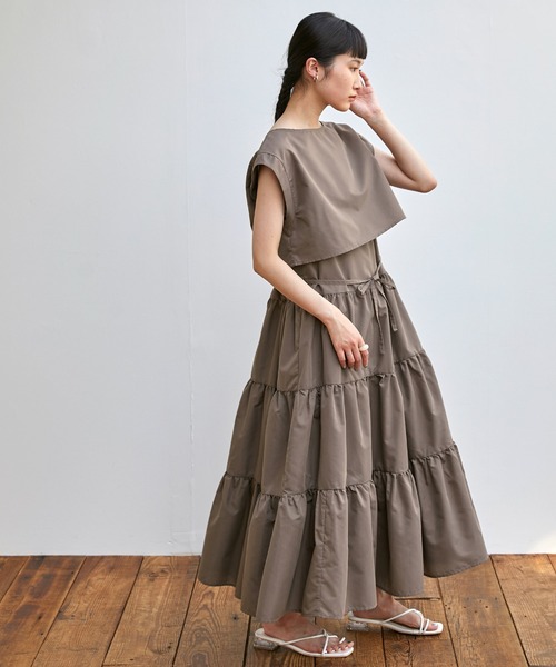 [未使用]PLEATS PLEASE 襟なしフレンチスリーブロングワンピース茶色 楽天市場】ワンピース ロング マキシ レディース 接触冷感 プチ