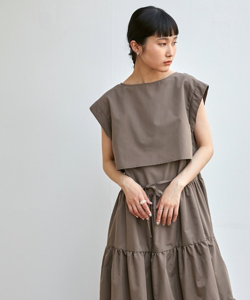 EMMA（EMMA CLOTHES）（エマ）の「【EMMA】3WAYフレンチスリーブティアードロングワンピース（ワンピース・レディース・ホワイト/ブラック/グリーン/モカ・FREE）」の7枚目の写真