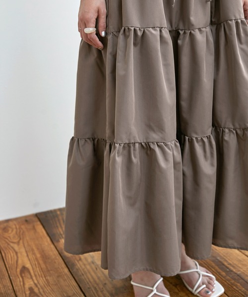 EMMA（EMMA CLOTHES）（エマ）の「【EMMA】3WAYフレンチスリーブティアードロングワンピース（ワンピース・レディース・ホワイト/ブラック/グリーン/モカ・FREE）」の17枚目の写真