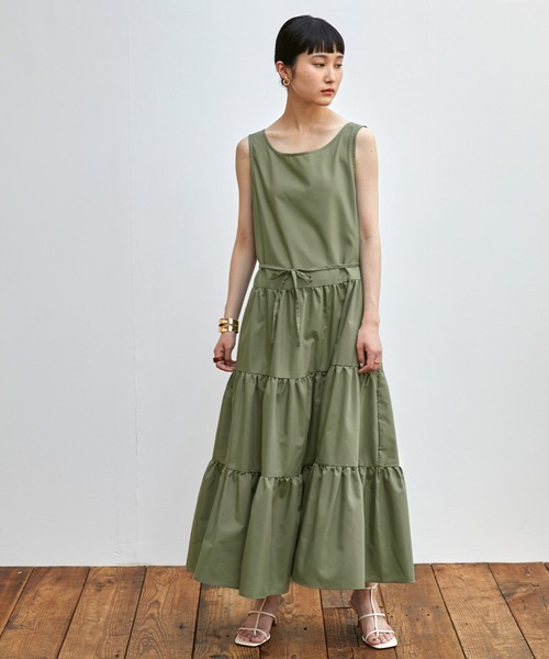 セール】【EMMA】3WAYフレンチスリーブティアードロングワンピース