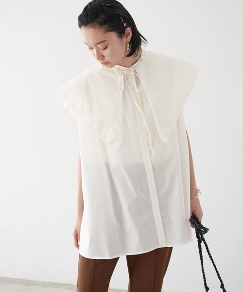 forksy.（フォルクシー）の「【forksy.】2WAYスタンドカラーシャツビックカラーセット（シャツ/ブラウス・レディース・ホワイト系その他/ブラック系その他/ホワイト系その他2/ホワイト系その他3/ブラック系その他2/ブラック系その他3/ブラック系その他4/ブラック系その他5/ブラック系その他6/ホワイト/ブラック・FREE）」の3枚目の写真
