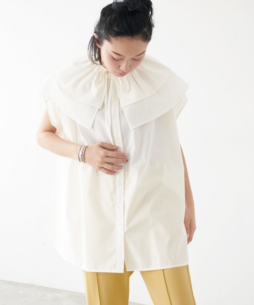 forksy.（フォルクシー）の「【forksy.】2WAYスタンドカラーシャツビックカラーセット（シャツ/ブラウス・レディース・ホワイト系その他/ブラック系その他/ホワイト系その他2/ホワイト系その他3/ブラック系その他2/ブラック系その他3/ブラック系その他4/ブラック系その他5/ブラック系その他6/ホワイト/ブラック・FREE）」の4枚目の写真