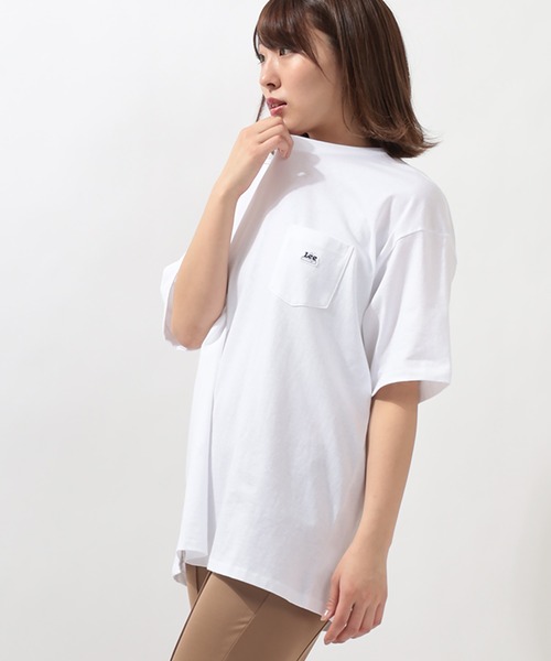 Lee(リー)の「【LEE/リー】ハウスマークミニワッペン付き半袖Tシャツ/ビッグシルエット/ユニセックス(Tシャツ/カットソー・メンズ・ベージュ/アッシュグレー/ホワイト/サックスブルー/ブラック・XL/M/L)」の7枚目の写真